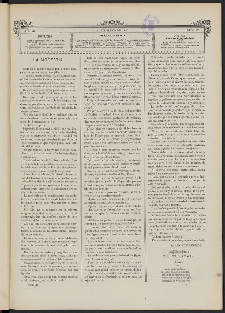 Miniatura de La Ilustración de los Niños del 1 de mayo de 1880, nº 37