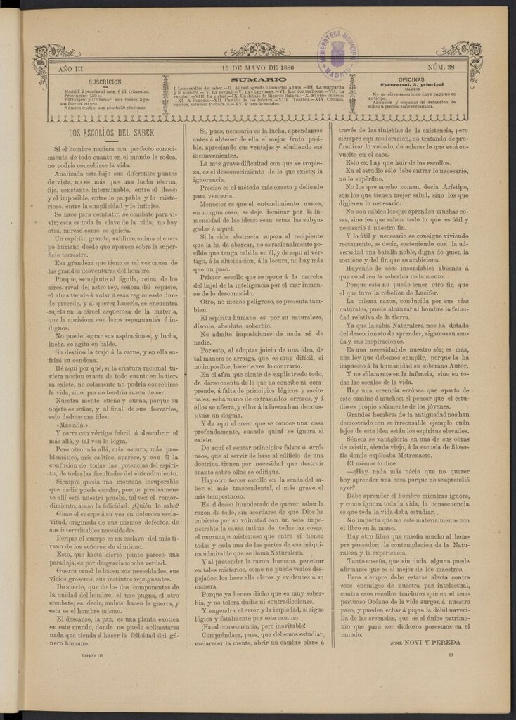 Miniatura de La Ilustración de los Niños del 15 de mayo de 1880, nº 38