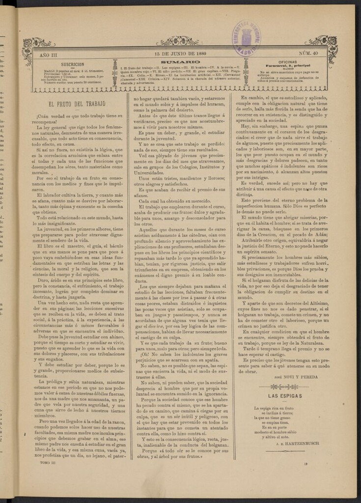 Miniatura de La Ilustración de los Niños del 15 de junio de 1880, nº 40