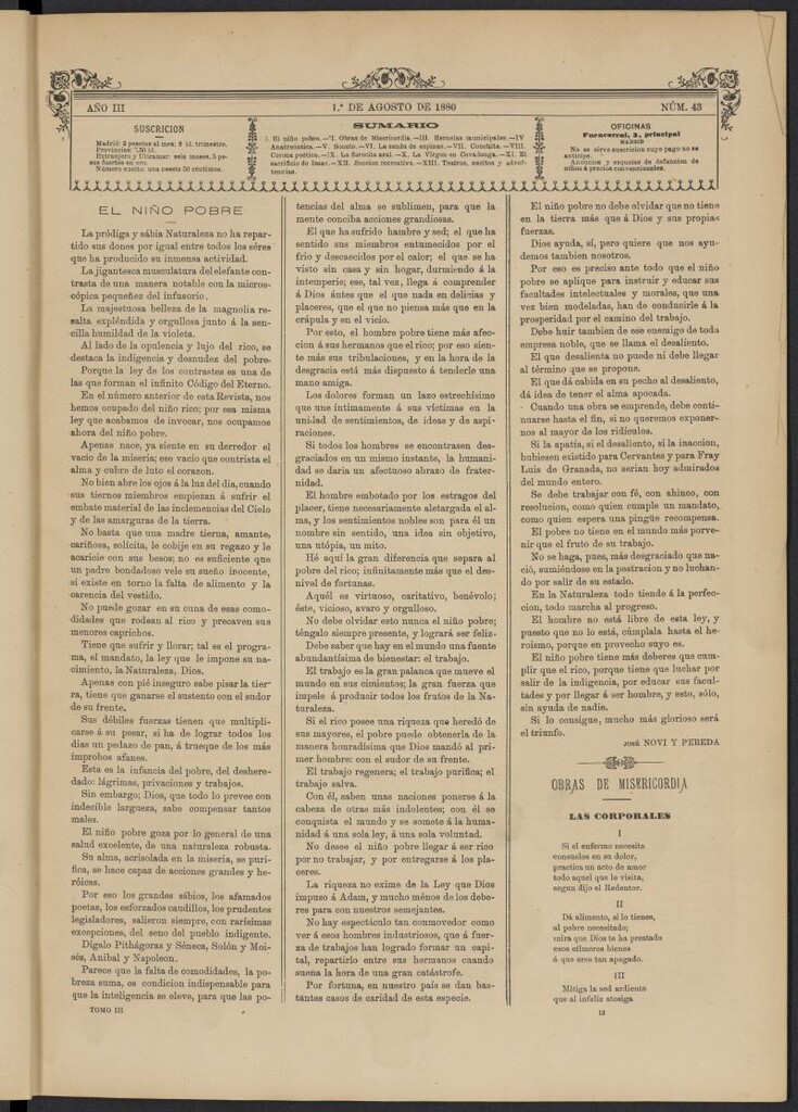 Miniatura de La Ilustración de los Niños del 1 de agosto de 1880, nº 43