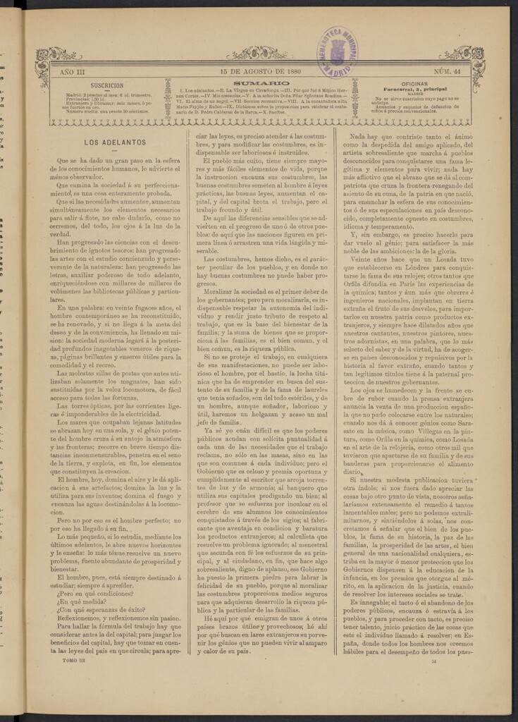 Miniatura de La Ilustración de los Niños del 15 de agosto de 1880, nº 44