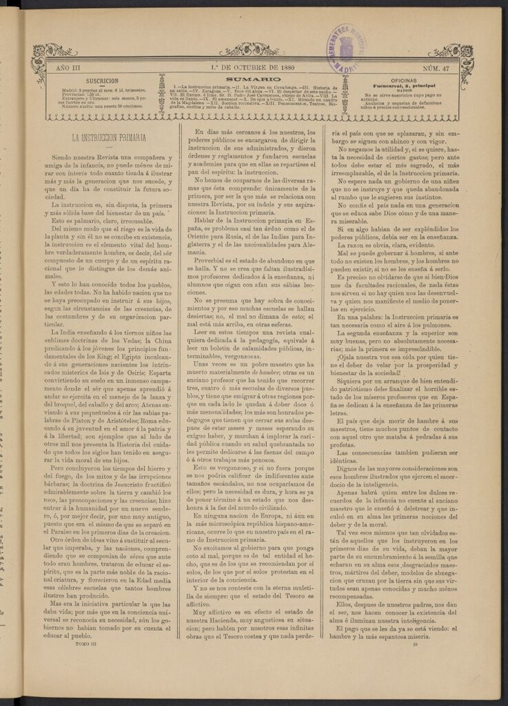 Miniatura de La Ilustración de los Niños del 1 de octubre de 1880, nº 47