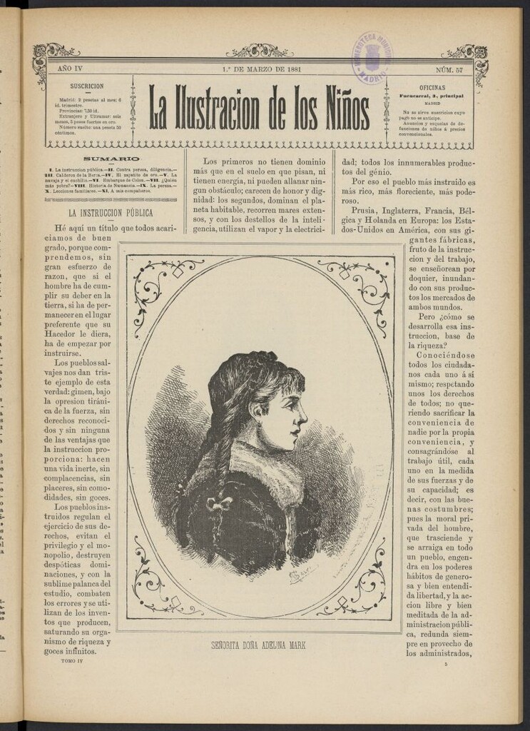 Miniatura de La Ilustración de los Niños del 1 de marzo de 1881, nº 57