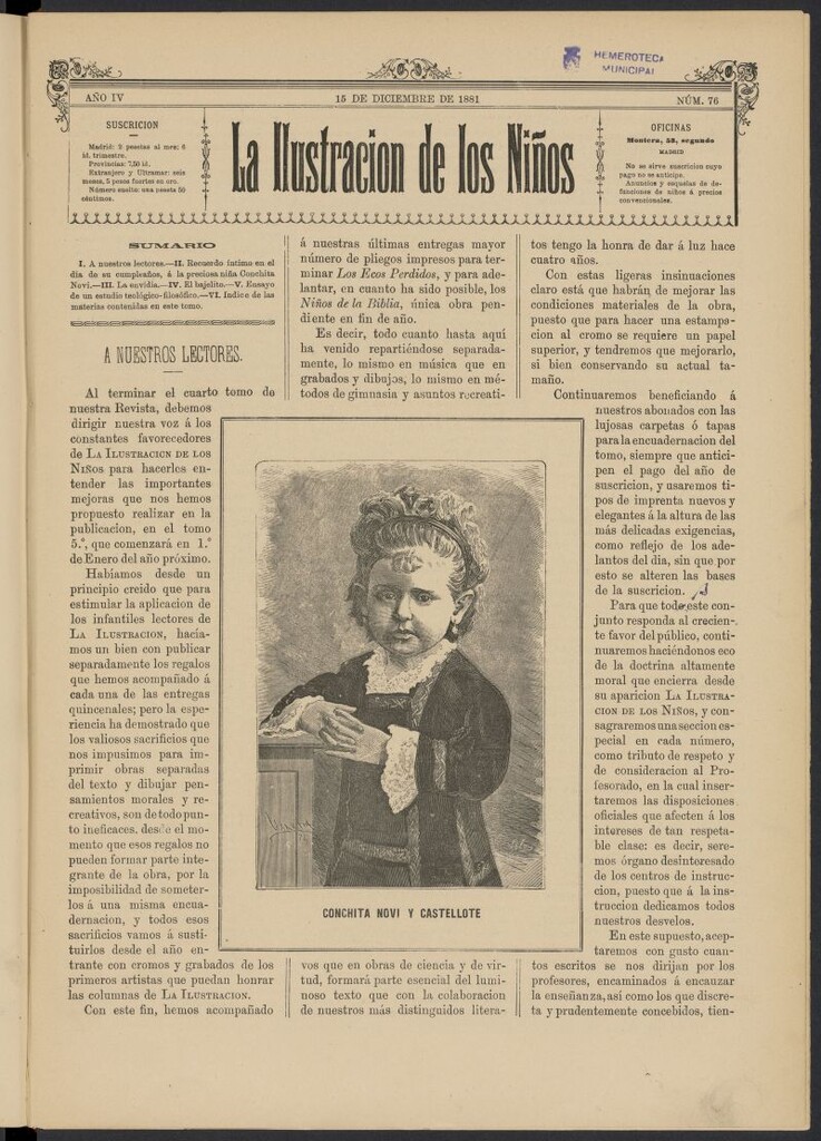 Miniatura de La Ilustración de los Niños del 15 de diciembre de 1881, nº 76