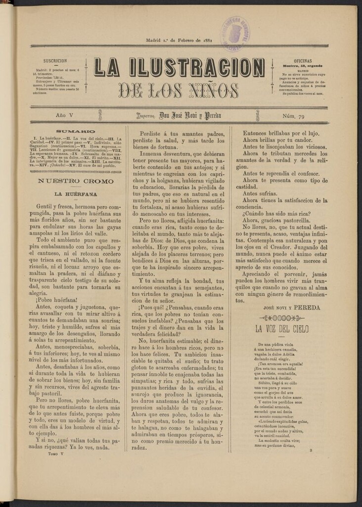 Miniatura de La Ilustración de los Niños del 1 de febrero de 1882, nº 79