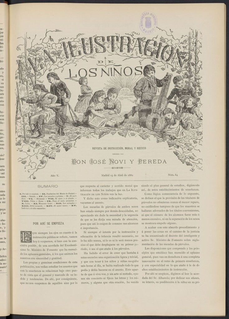 Miniatura de La Ilustración de los Niños del 15 de abril de 1882, nº 84
