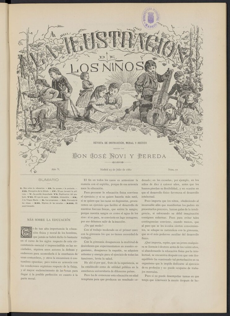 Miniatura de La Ilustración de los Niños del 15 de julio de 1882, nº 90