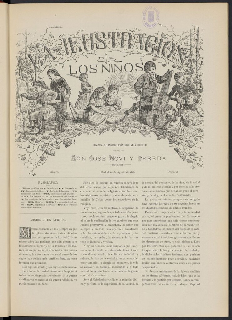 Miniatura de La Ilustración de los Niños del 1 de agosto de 1882, nº 91