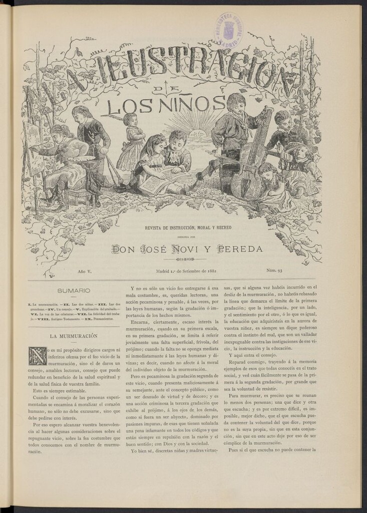 Miniatura de La Ilustración de los Niños del 1 de septiembre de 1882, nº 93