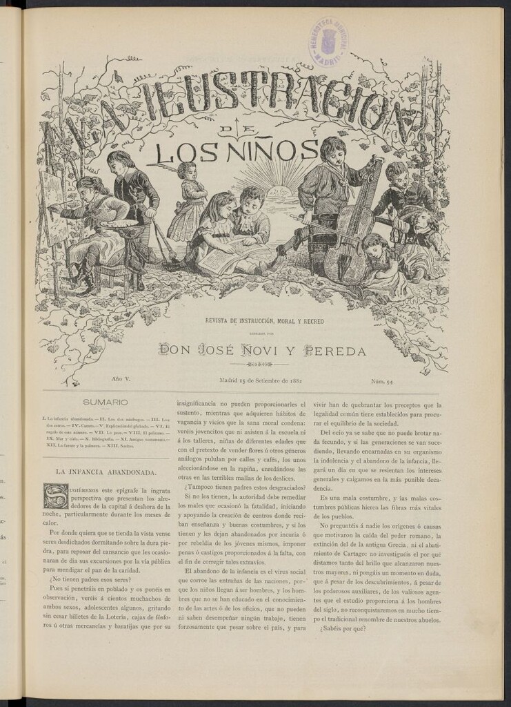 Miniatura de La Ilustración de los Niños del 15 de septiembre de 1882, nº 94