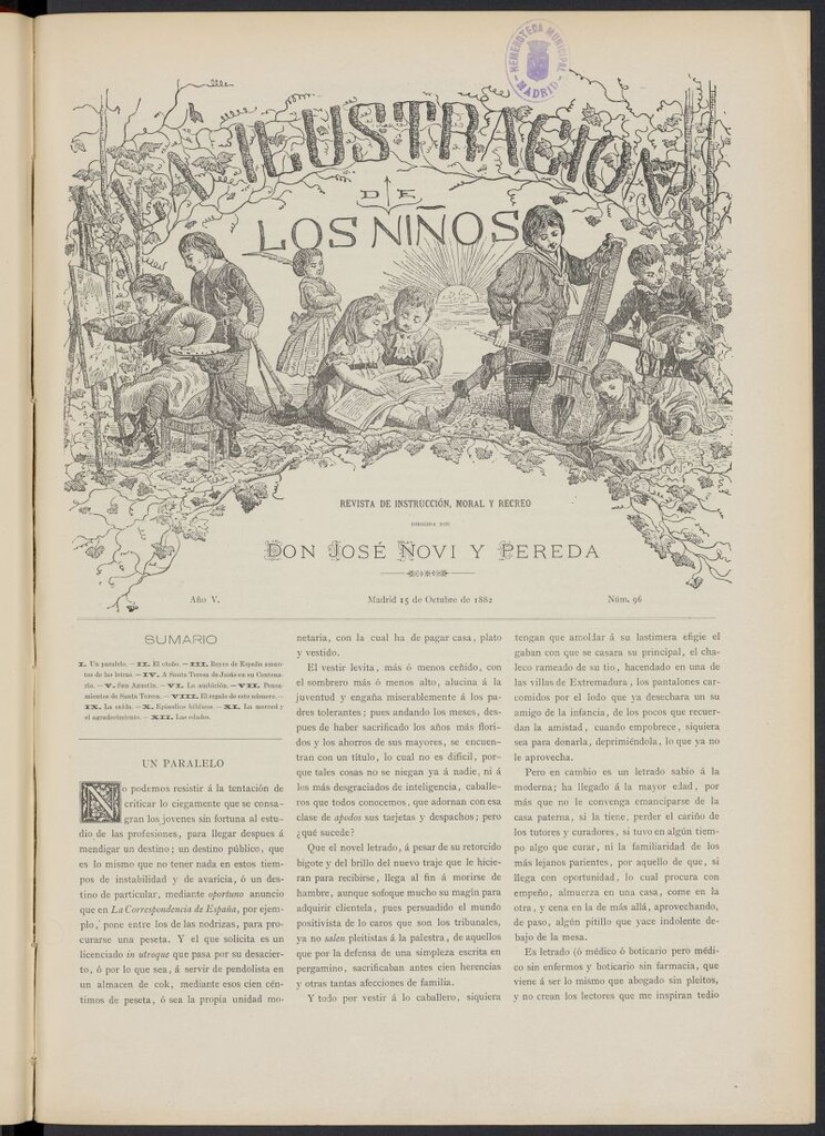 Miniatura de La Ilustración de los Niños del 15 de octubre de 1882, nº 96