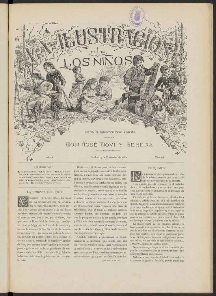 Miniatura de La Ilustración de los Niños del 15 de noviembre de 1882, nº 98