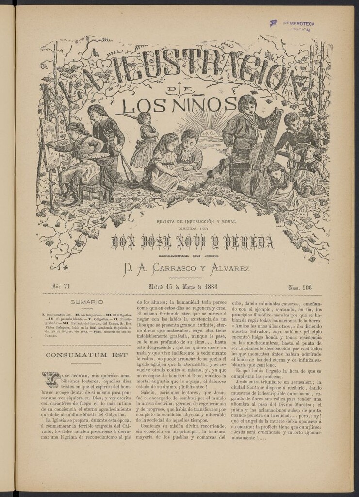 Miniatura de La Ilustración de los Niños del 15 de marzo de 1883, nº 106