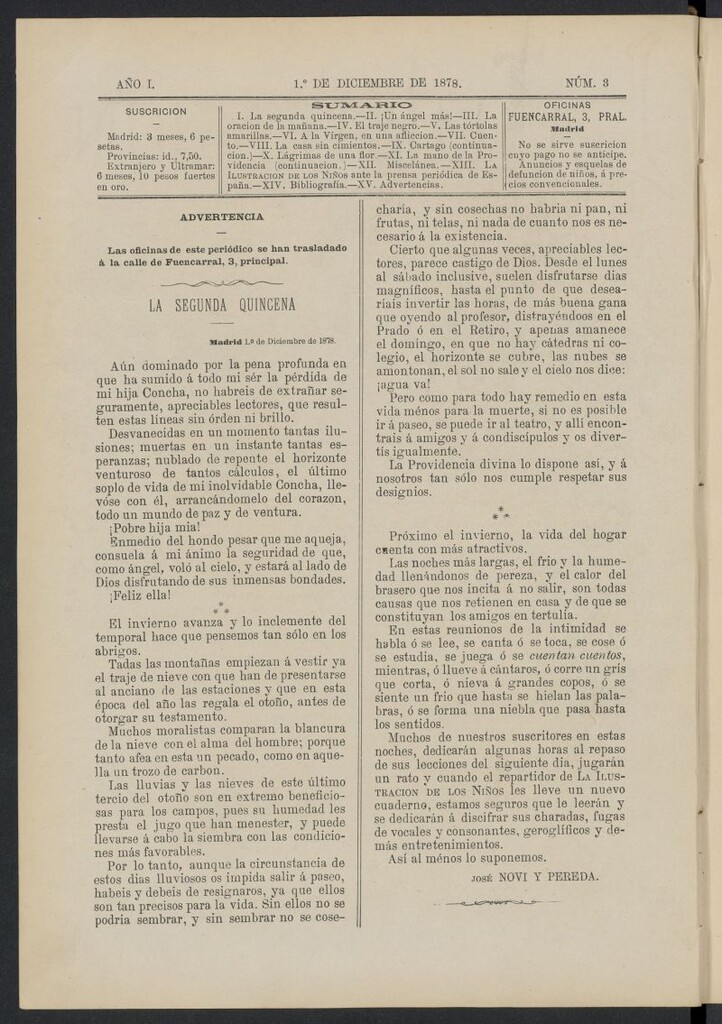 Miniatura de La Ilustración de los Niños del 1 de diciembre de 1878, nº 3