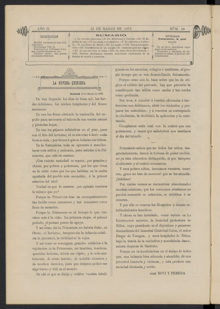 Miniatura de La Ilustración de los Niños del 15 de marzo de 1879, nº 10