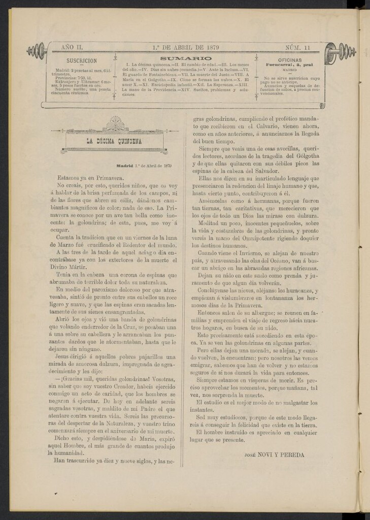 Miniatura de La Ilustración de los Niños del 1 de abril de 1879, nº 11