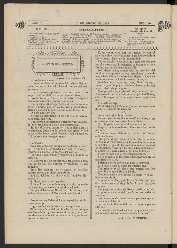 Miniatura de La Ilustración de los Niños del 15 de agosto de 1879, nº 20