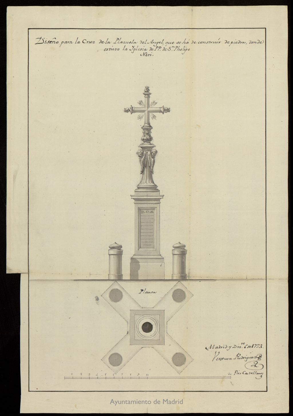 Miniatura de Diseño de la Cruz de la Plazuela del Ángel (restaurado)