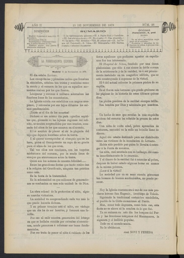 Miniatura de La Ilustración de los Niños del 15 de noviembre de 1879, nº 26