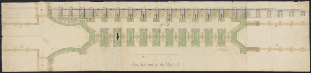 Miniatura de Planta y alzado para el Puente de Toledo y su Calzada.