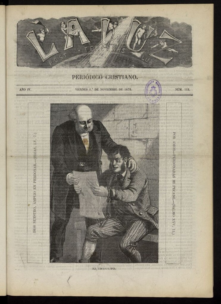Miniatura de La Luz: post tenebras lux del 1 de noviembre de 1872, nº 112