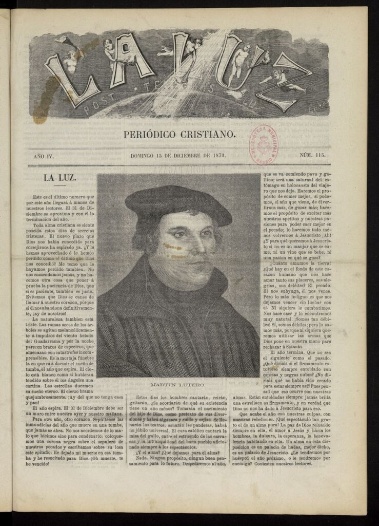 Miniatura de La Luz: post tenebras lux del 15 de diciembre de 1872, nº 115