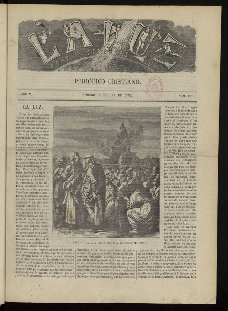 Miniatura de La Luz: post tenebras lux del 15 de junio de 1873, nº 127