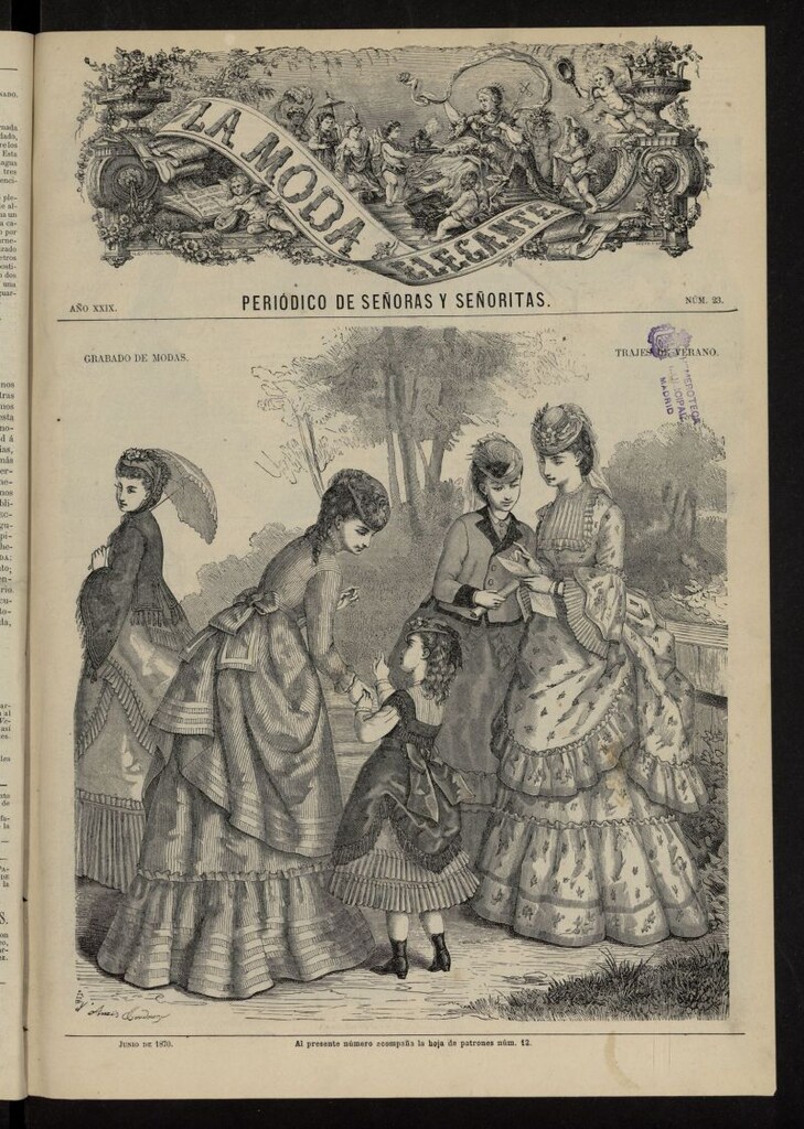 Miniatura de La Moda: revista semanal de literatura, teatros, costumbres y modas de junio de 1870, nº 23