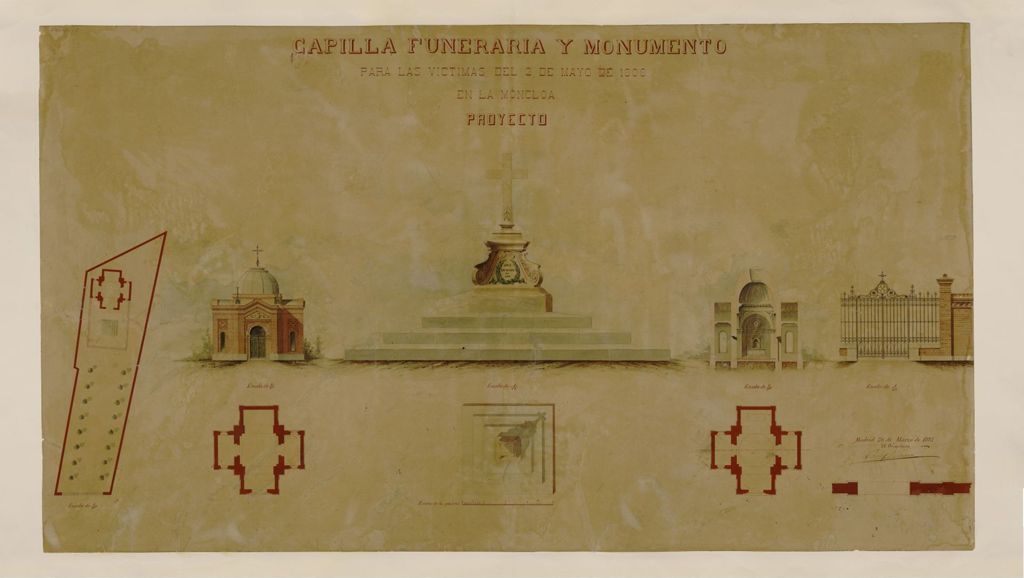 Miniatura de Capilla funeraria y monumento para las víctimas del 2 de mayo de 1808 en la Moncloa. Proyecto
