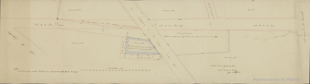 Miniatura de Reforma de alineación de la calle de la Flor Baja en la parte de la manzana 524, 508, 522, 495  y de la manzana 523 entre el callejón del Recodo y la calle de María Cristina