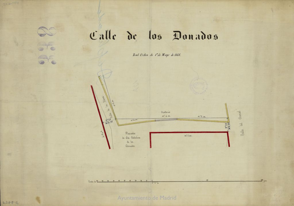Miniatura de Alineación de la calle Donados, de la Flora y plazuela de Santa Catalina de los Donados