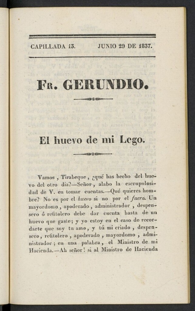 Miniatura de Fr. Gerundio: periódico satírico de política y costumbres del 29 de junio de 1837, capillada 13