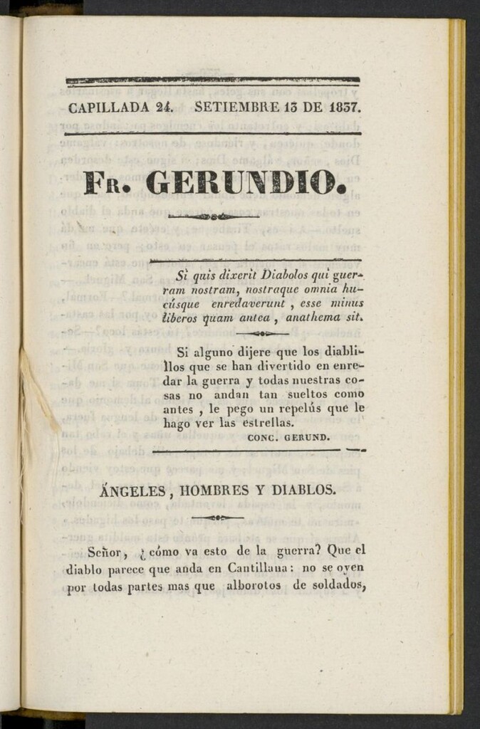 Miniatura de Fr. Gerundio: periódico satírico de política y costumbres del 13 de septiembre de 1837, capillada 24