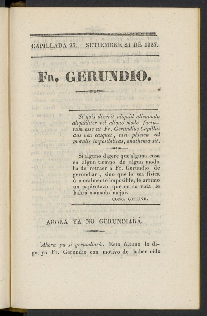 Miniatura de Fr. Gerundio: periódico satírico de política y costumbres del 21 de septiembre de 1837, capillada 25