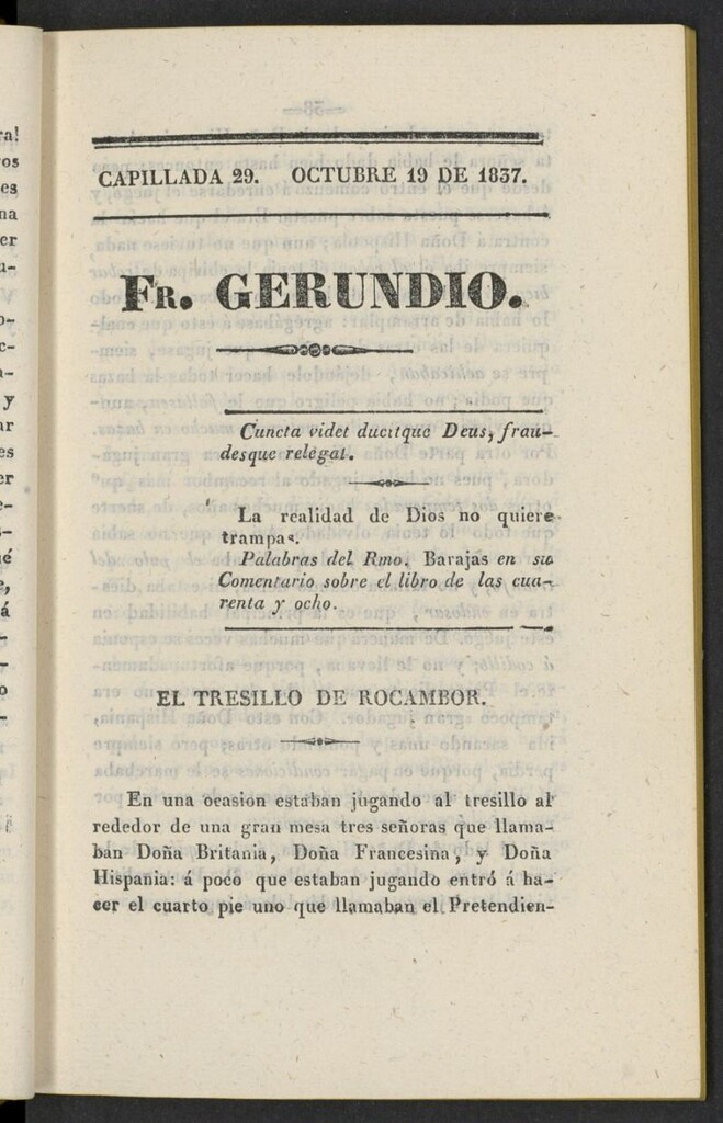 Miniatura de Fr. Gerundio: periódico satírico de política y costumbres del 19 de octubre de 1837, capillada 29