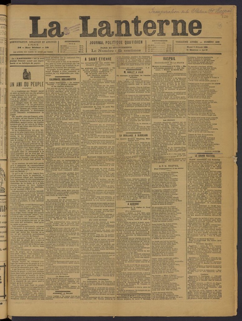 Miniatura de La Lanterne: journal politique quotidien del 8 de julio de 1889