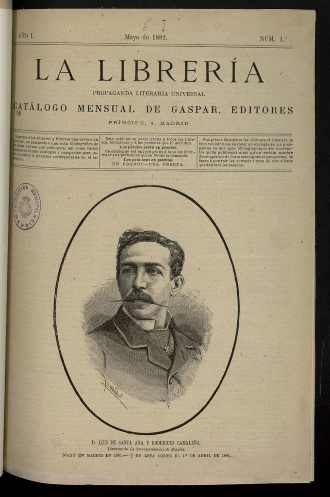 Miniatura de La librería: propaganda literaria universal de mayo de 1882
