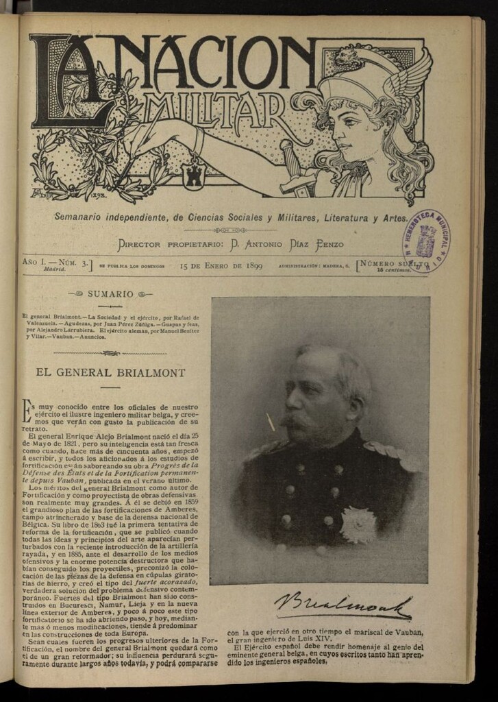 Miniatura de La Nación Militar del 15 de enero de 1899