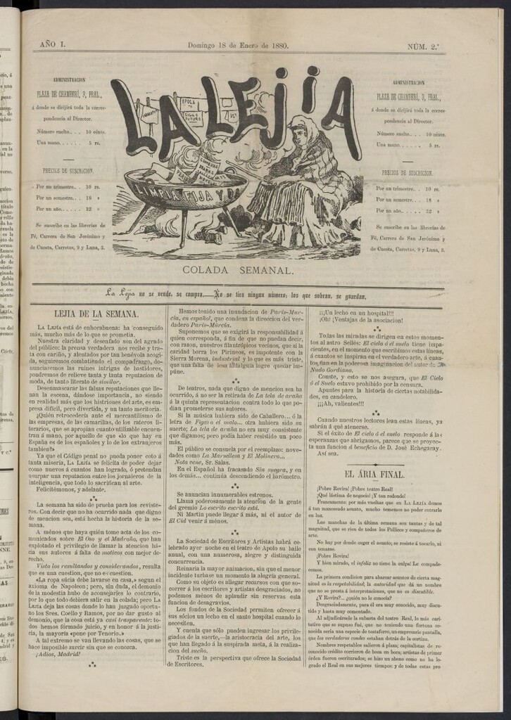 Miniatura de La Lejía: colada semanal del 18 de enero de 1880