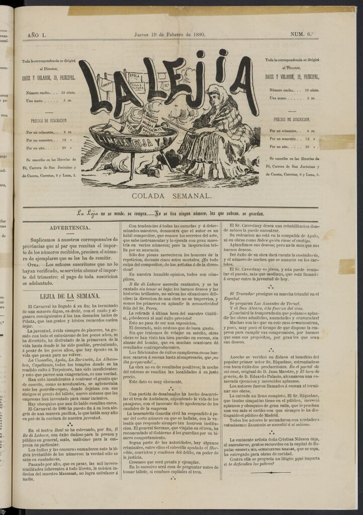 Miniatura de La Lejía: colada semanal del 19 de febrero de 1880
