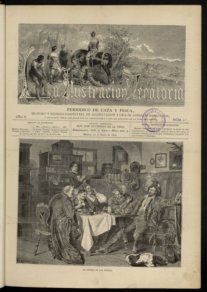 Miniatura de La Ilustración Venatoria: periódico de caza y pesca del 10 de enero de 1879