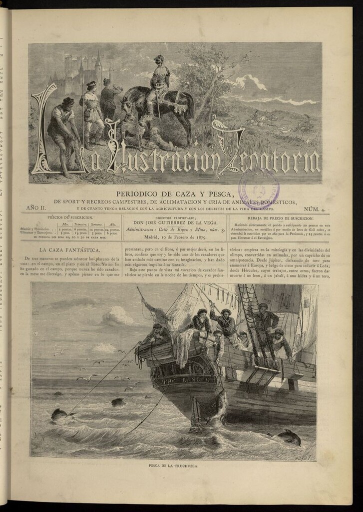 Miniatura de La Ilustración Venatoria: periódico de caza y pesca del 10 de febrero de 1879