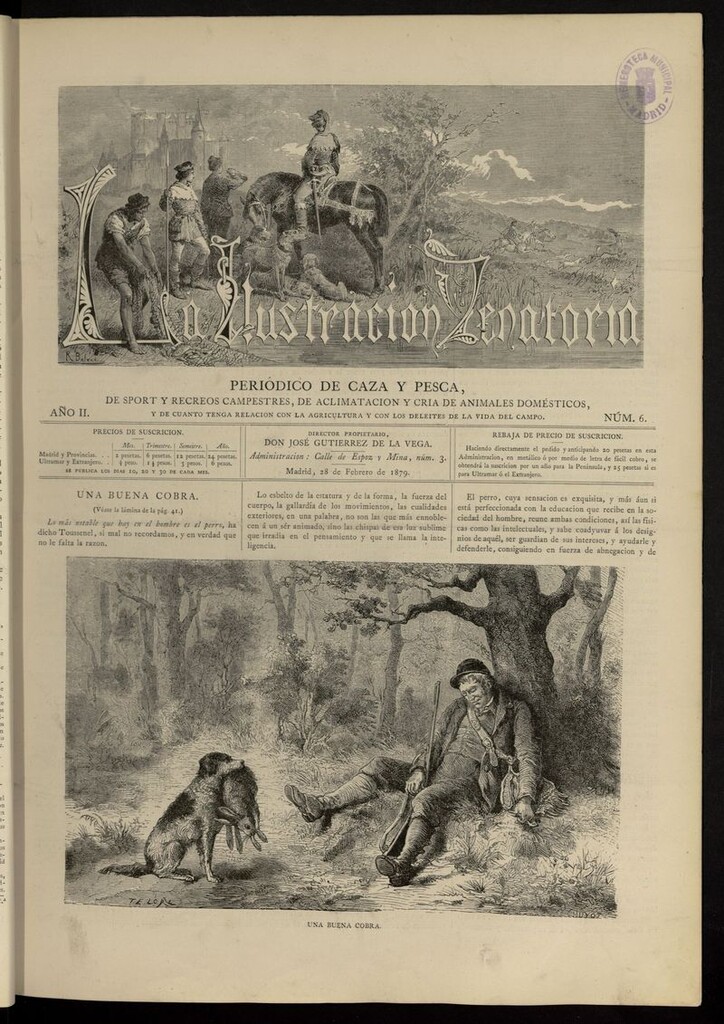 Miniatura de La Ilustración Venatoria: periódico de caza y pesca del 28 de febrero de 1879
