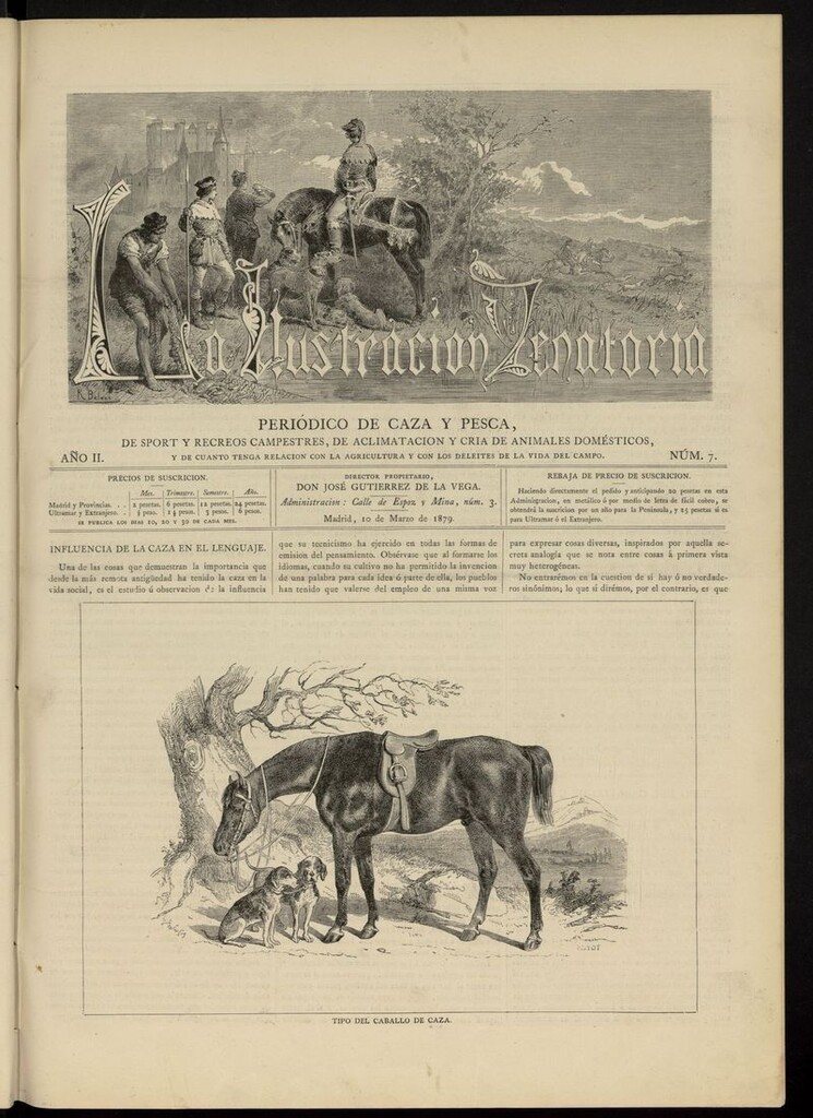 Miniatura de La Ilustración Venatoria: periódico de caza y pesca del 10 de marzo de 1879