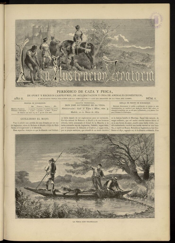 Miniatura de La Ilustración Venatoria: periódico de caza y pesca del 20 de marzo de 1879