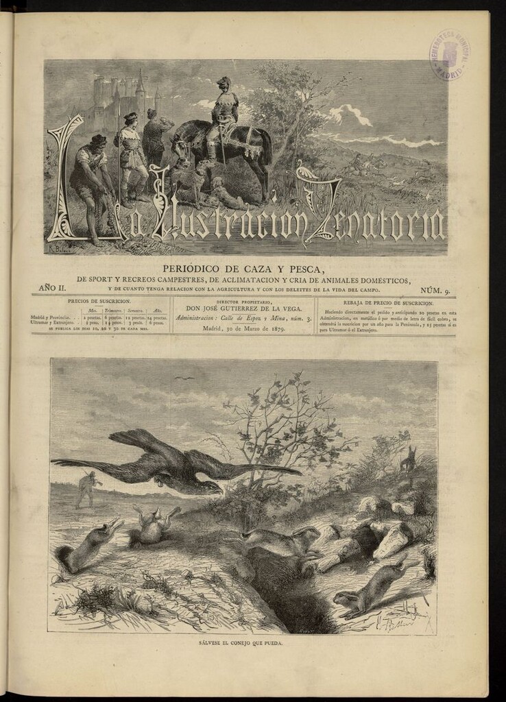 Miniatura de La Ilustración Venatoria: periódico de caza y pesca del 30 de marzo de 1879