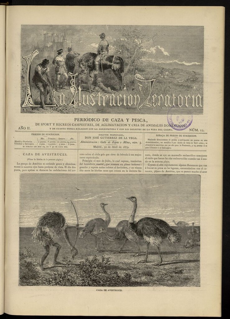 Miniatura de La Ilustración Venatoria: periódico de caza y pesca del 30 de abril de 1879