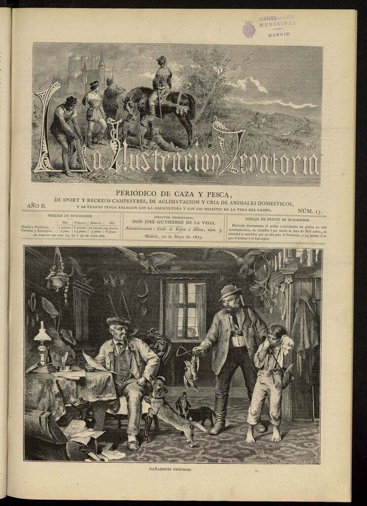 Miniatura de La Ilustración Venatoria: periódico de caza y pesca del 10 de mayo de 1879