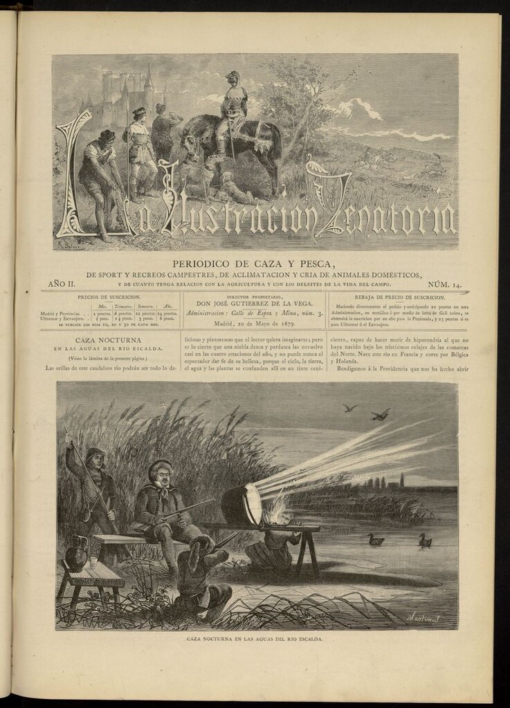 Miniatura de La Ilustración Venatoria: periódico de caza y pesca del 20 de mayo de 1879