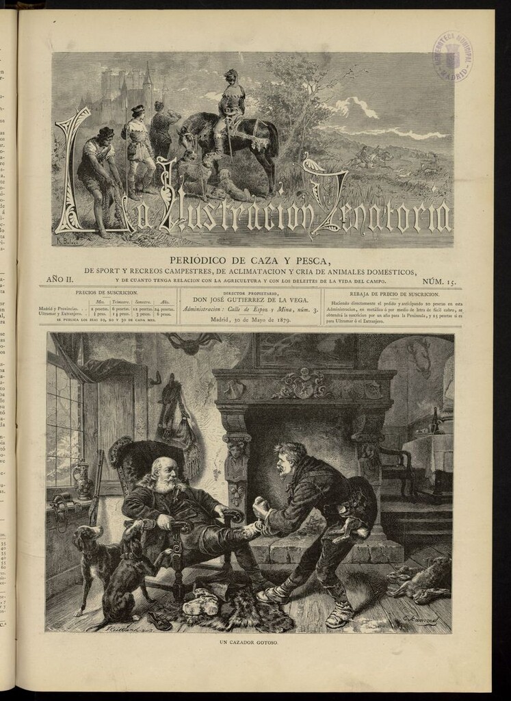 Miniatura de La Ilustración Venatoria: periódico de caza y pesca del 30 de mayo de 1879